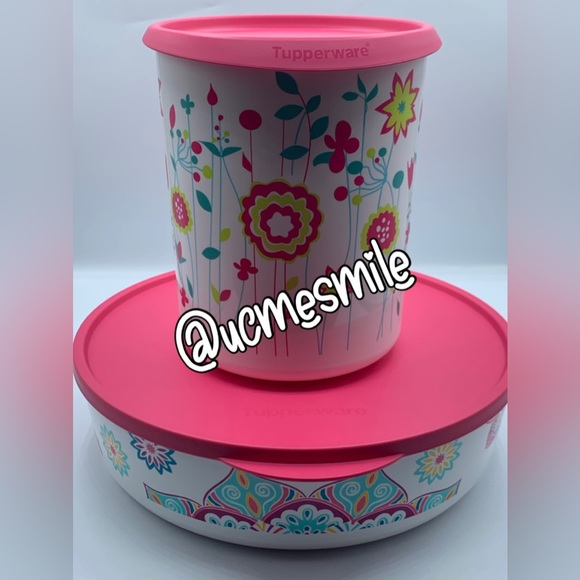 Tupperware Flower Design One Touch Canister Set - Picture 6 of 8